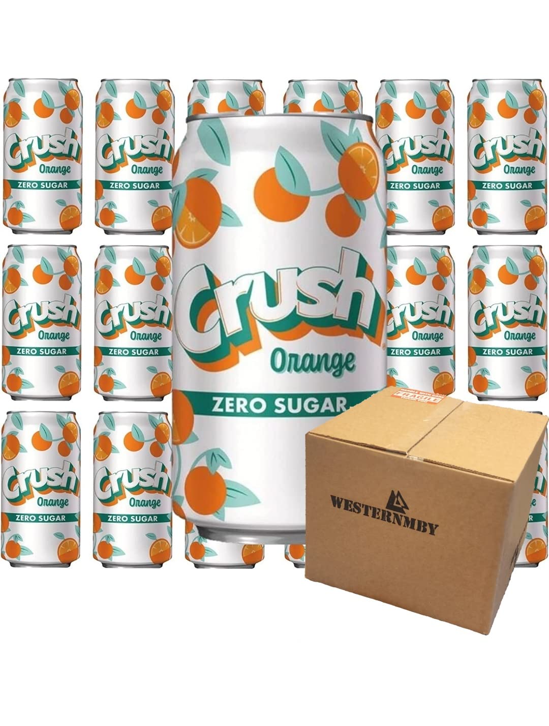 Crush zero sugar soda, 18 cans, each 12 fl oz, total 216 fl oz