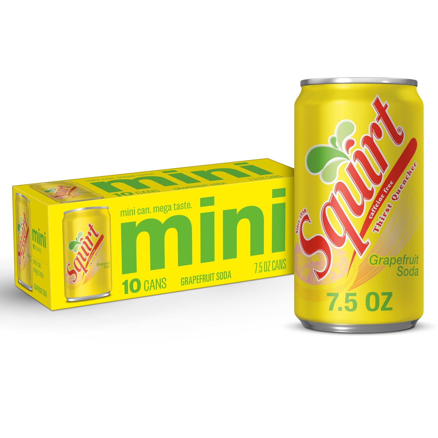 Squirt Soda, 7.5 Fl oz Mini Cans, 10 Pack