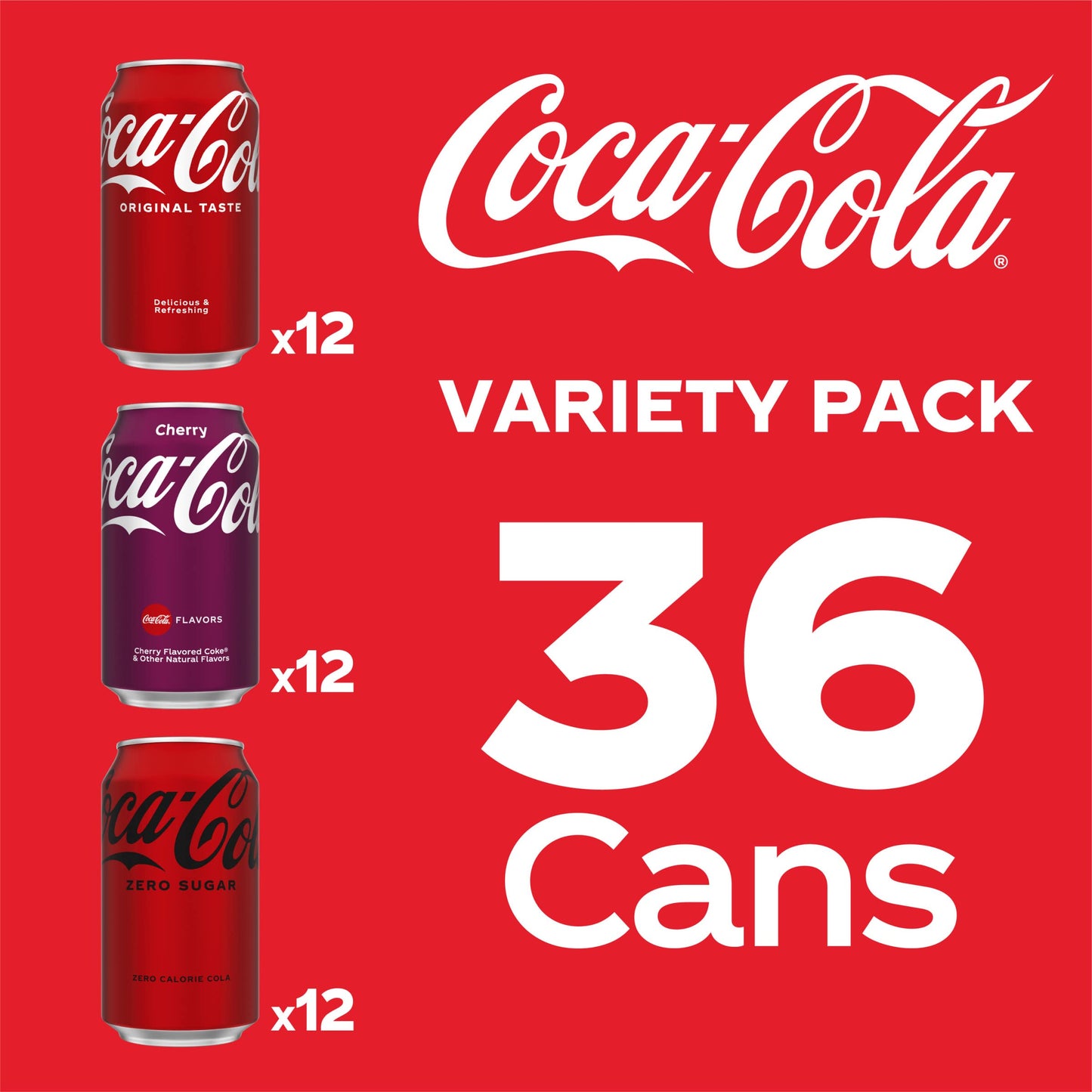 Coca-Cola Soft Drink Variety Pack, 12 fl oz, 36 Pack