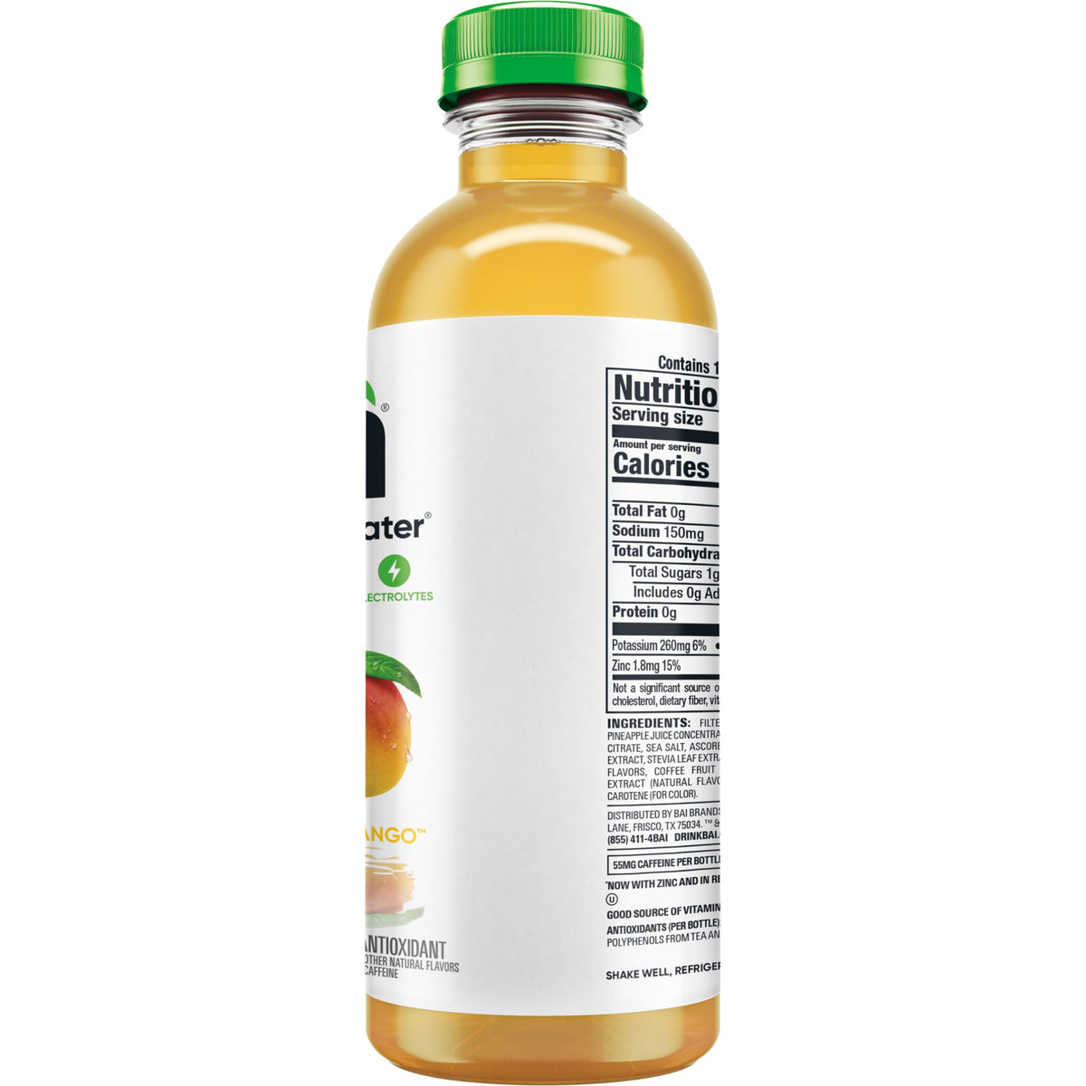Bai Antioxidant Infused Water Beverage, Pilavo Pineapple Mango, with Vitamin C and No Artificial Sweeteners, 18 Fluid Ounce Bottle, 12 Pack