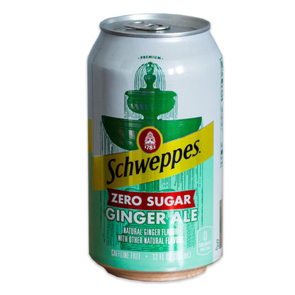 Schweppes Zero Sugar Ginger Ale - Refreshing, Crisp, Delicious - 18, 12oz Cans