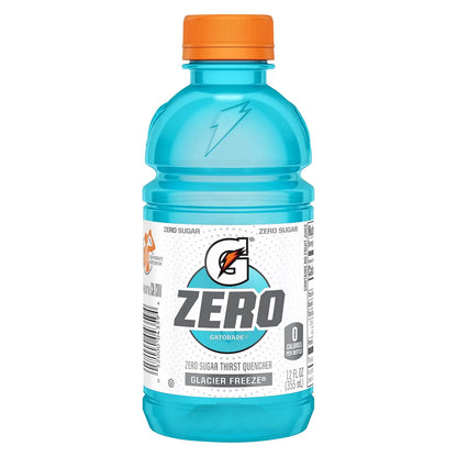 Gatorade Zero Sugar 12oz Three Flavor Variety Orange, Glacier Freeze and Grape (Pack of 28)