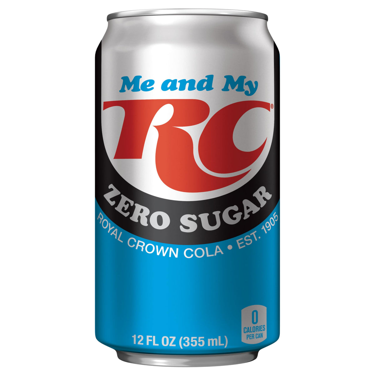 RC Cola Zero Sugar Soda, 12 fl oz cans, 12 pack