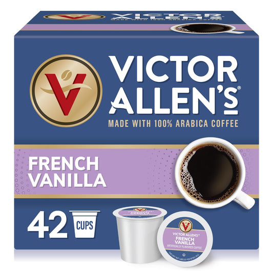 Victor Allen's Coffee French Vanilla Flavored Coffee, Medium Roast, 42 Count, Single Serve Coffee Pods for Keurig K-Cup Brewers