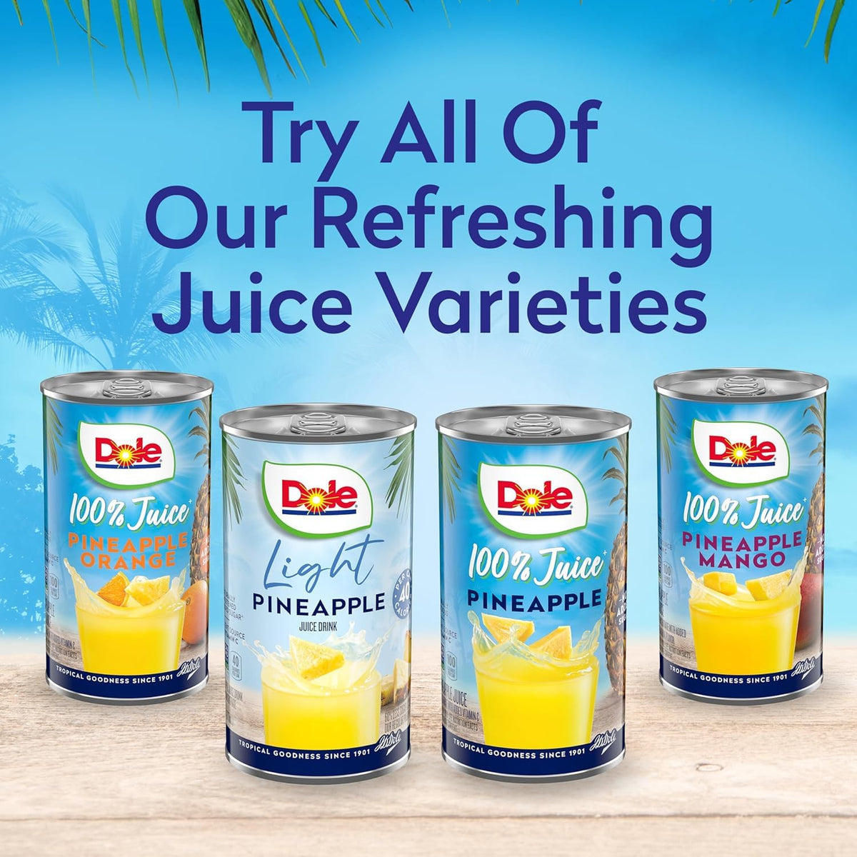 Dole 100% Pineapple Juice, 8.0 Fl Oz, Pack of 24