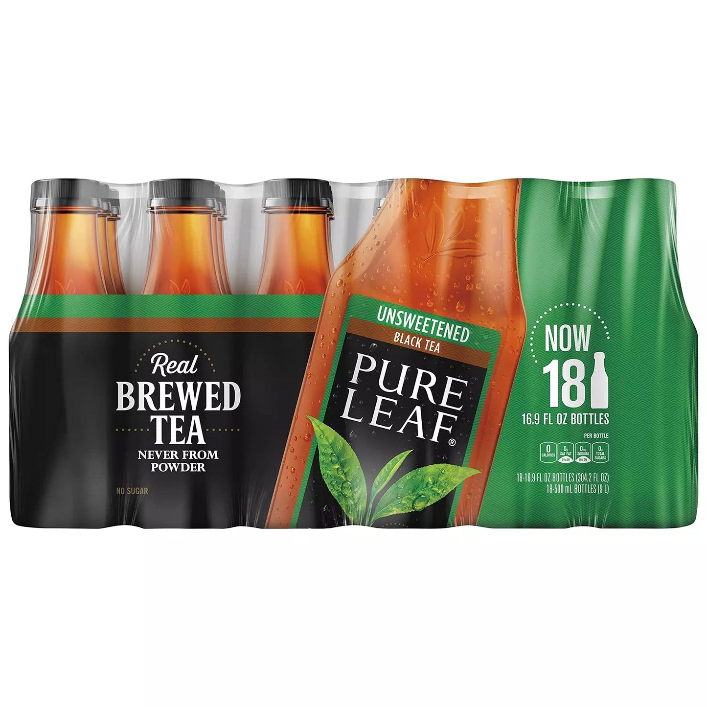 Pure Leaf Unsweetened Iced Real Brewed Tea - Never From Powder - By Gourmet Kitchn - 3 Boxes (16.9oz - 18 pk per Box), Total 54 Bottles 3 Pack (54 Bottles)