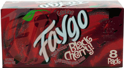 Faygo Black Cherry! flavored soda pop. 8-pack 12-fl. oz. cans in box (1)
