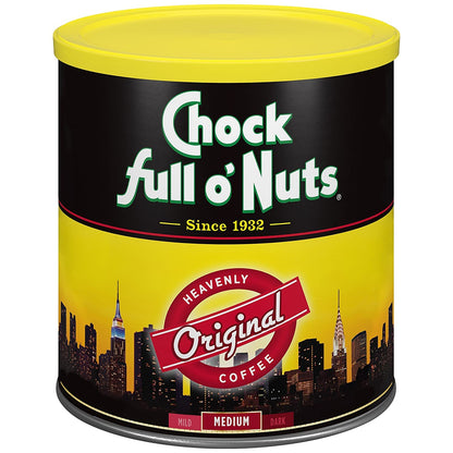 Chock Full o' Nuts Ground Coffee - Heavenly Original Half Caffeine, 24 oz