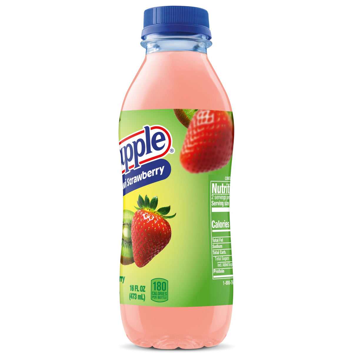 Snapple Kiwi Strawberry Juice Drink, 16 Fl Oz Recycled Plastic Bottle, Pack Of 12, All Natural, No Artificial Flavors Or Sweeteners, Contains 3% Real Juice