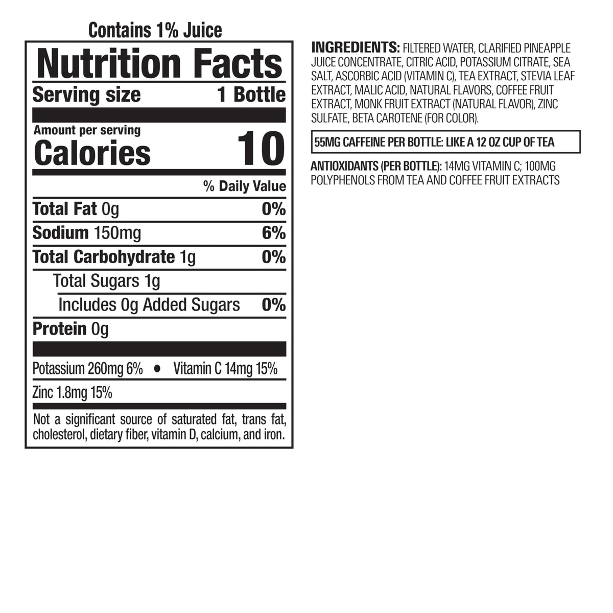 Bai Antioxidant Infused Water Beverage, Pilavo Pineapple Mango, with Vitamin C and No Artificial Sweeteners, 18 Fluid Ounce Bottle, 12 Pack