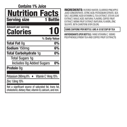 Bai Antioxidant Infused Water Beverage, Pilavo Pineapple Mango, with Vitamin C and No Artificial Sweeteners, 18 Fluid Ounce Bottle, 12 Pack