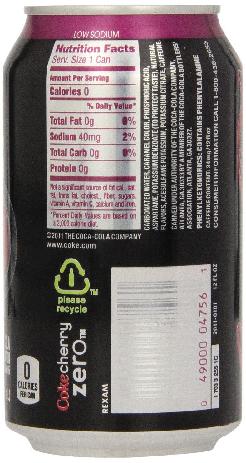 Coca Cola Cherry Coke Zero, 12 Fl Oz (Pack of 24)