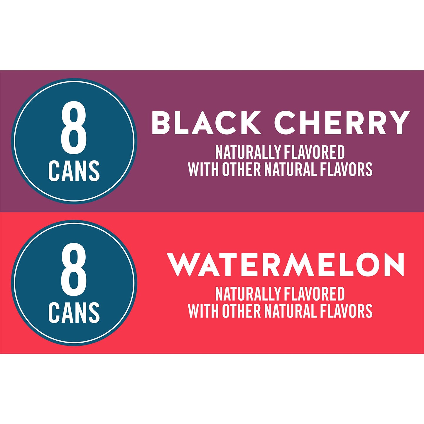 Waterloo Sparkling Water Two-Flavor Pack, 12 Fl Oz Cans, Pack of 16, 8 x Black Cherry, 8 x Watermelon | Zero Calories | Zero Sugar or Artificial Sweeteners | Zero Sodium