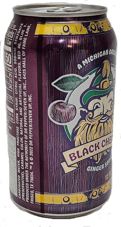 Vernors ginger ale (soda) Black Cherry flavored soda pop, 12-fluid ounce cans, 12-count fridge pack