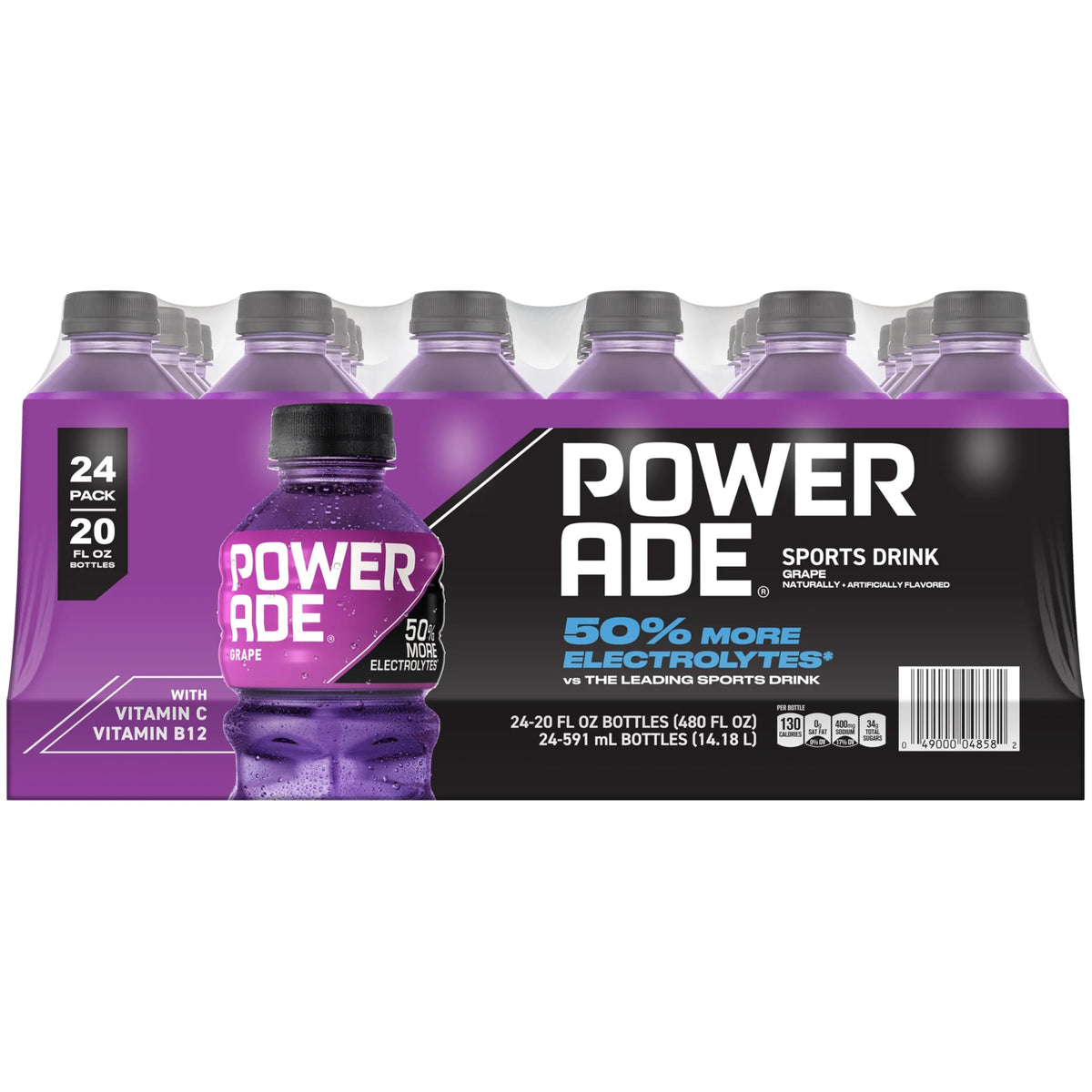 POWERADE Sports Drink Grape, 20 Ounce, Can (Pack of 24)