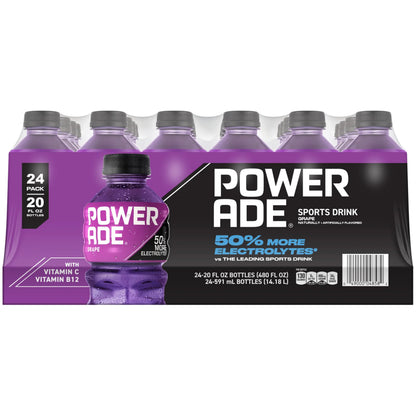 POWERADE Sports Drink Grape, 20 Ounce, Can (Pack of 24)