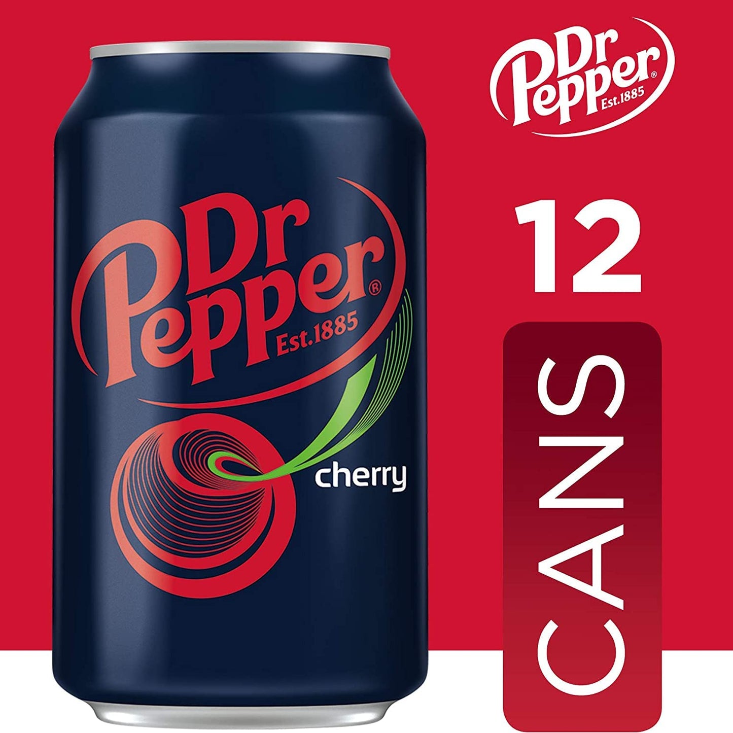 Dr. Pepper Cherry Flavored Soda Beverage Soft Drink - 3 Cases (36 Cans)