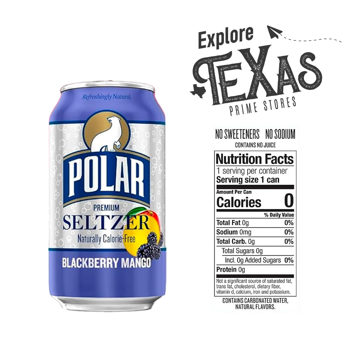 Polar Seltzer 20 Pack of Blackberry Mango Premium Sparkling Water 12 fl oz Aluminum Can
