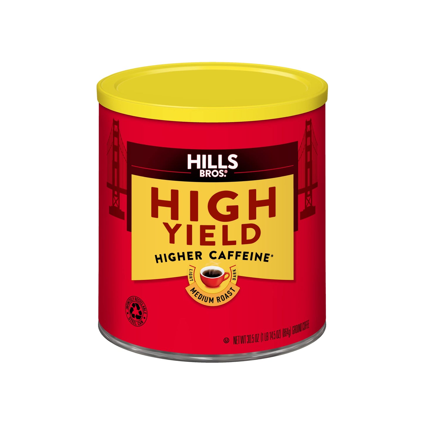 Hills Bros. Ground Coffee - High Yield, 30.5 oz Can