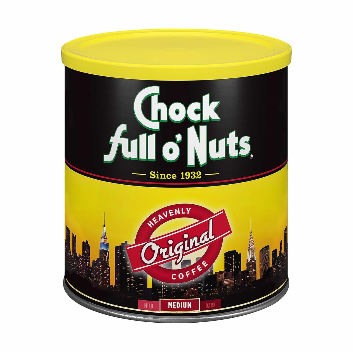 Chock Full o' Nuts Ground Coffee - Heavenly Original Half Caffeine, 24 oz