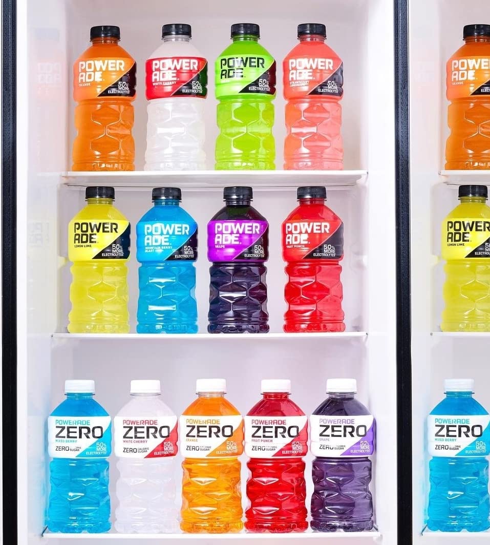 Powerad Sport Drink Bottles, 28 fl oz, 5 Pack (Zero Mixed Berry)