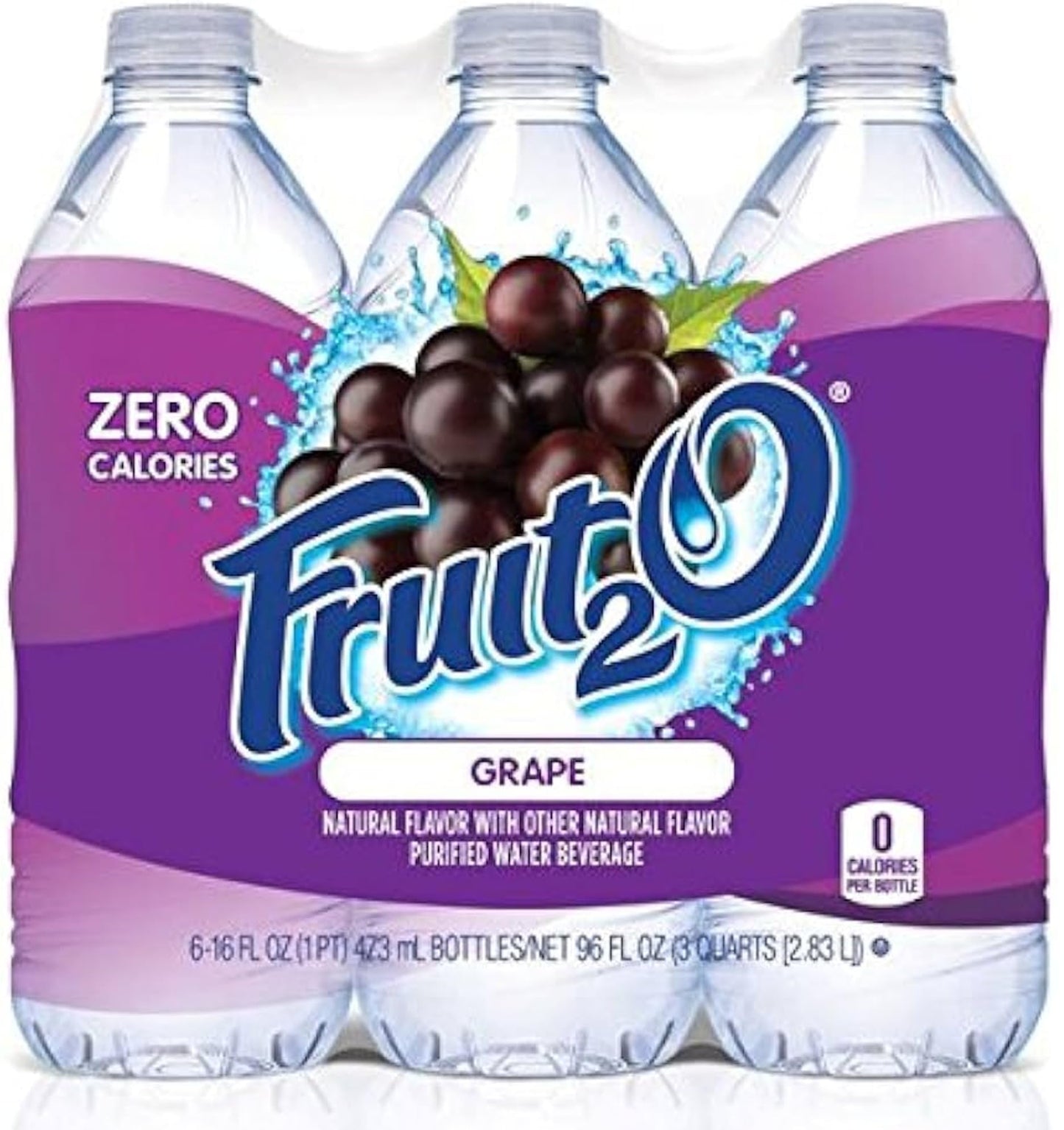Fruit2O Zero Calorie Flavored Water Grape 6 bottles (Pack of 04)