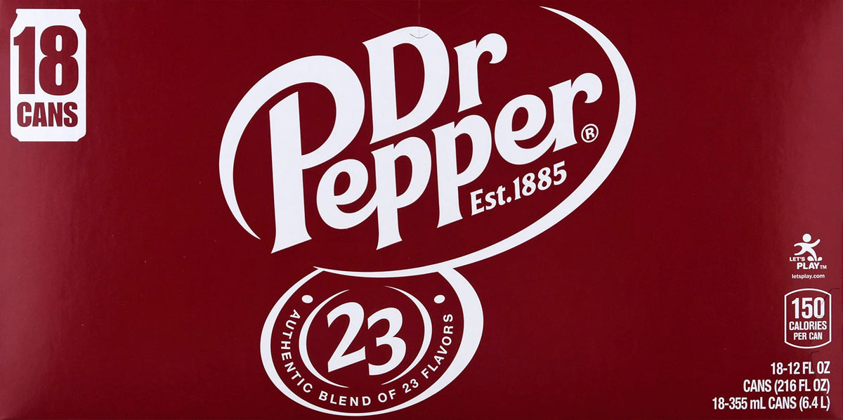 Dr Pepper, Dr Pepper 18 Pack Soda, 12 Ounce