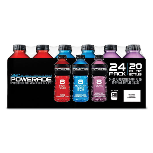 Powerade Sports Drink Variety Pack (20 oz. bottles, 24 ct.) (6 Pack)