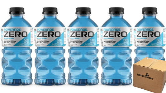 Powerad Sport Drink Bottles, 28 fl oz, 5 Pack (Zero Mixed Berry)