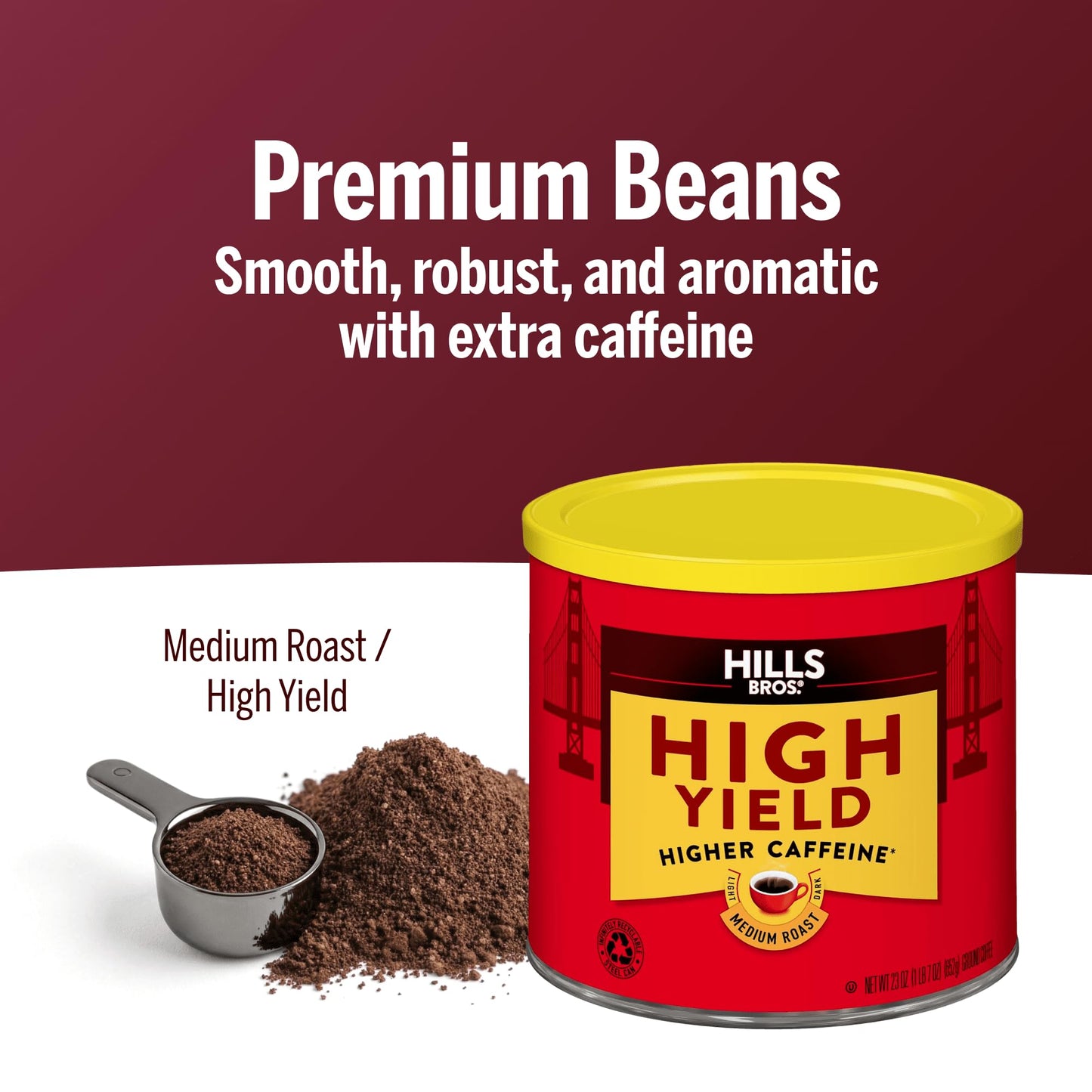 Hills Bros. Ground Coffee - High Yield, 30.5 oz Can