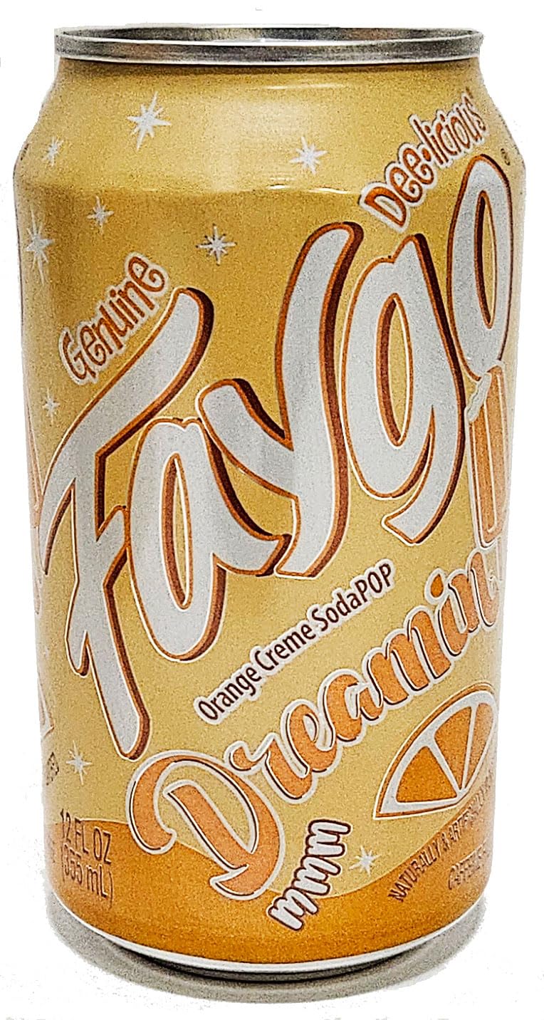 Faygo Dreamin orange creme soda pop, 12-ounce cans, 8-pack