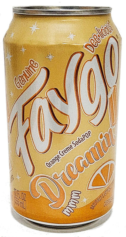 Faygo Dreamin orange creme soda pop, 12-ounce cans, 8-pack
