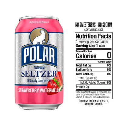 Polar Seltzer Water, Strawberry Watermelon, 12 fl oz cans, 12 pack