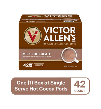 Victor Allen's Milk Chocolate Flavored Hot Cocoa Mix, 42 Count, Single Serve K-Cup Pods for Keurig K-Cup Brewers