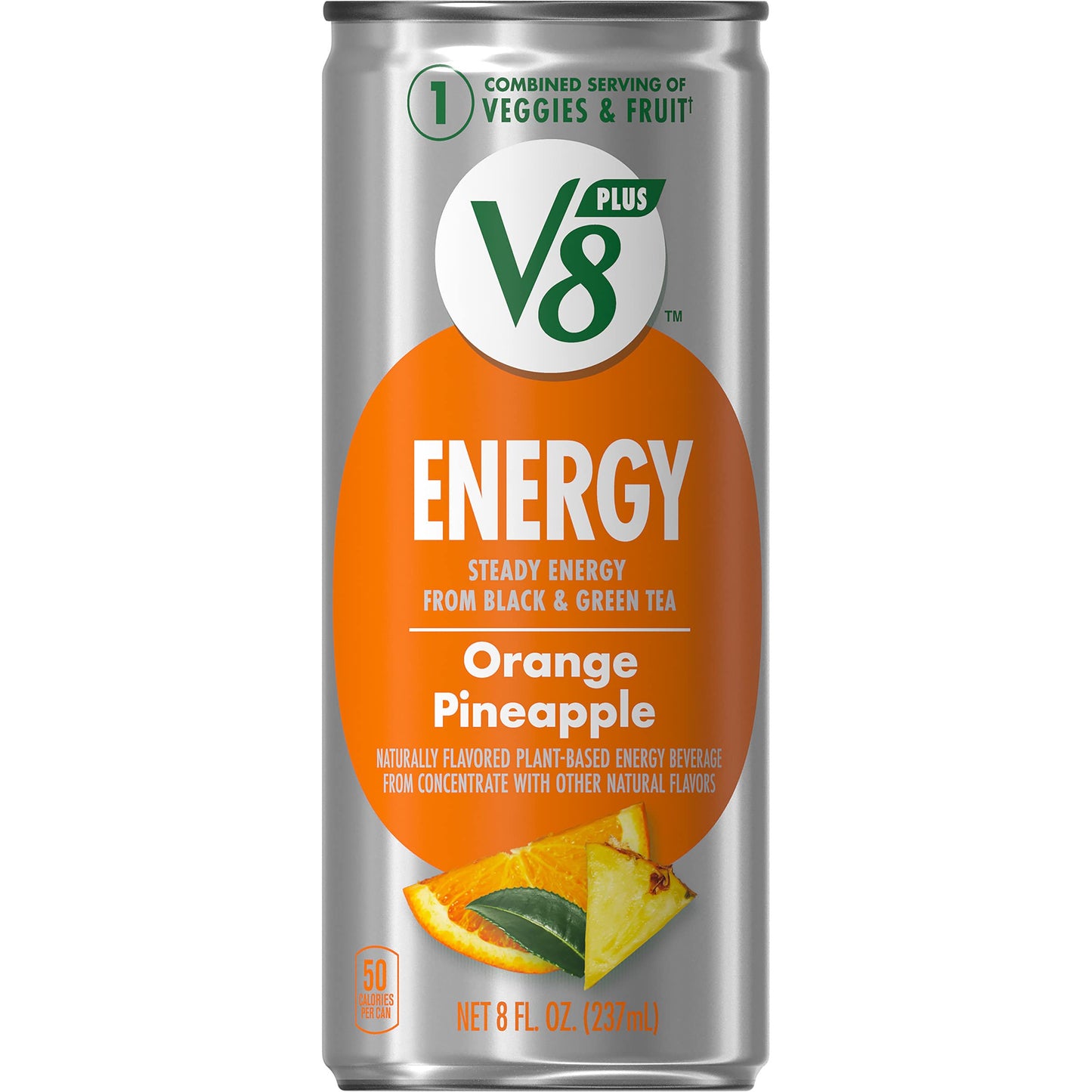 V8 +ENERGY Orange Pineapple Energy Drink, 8 Ounce Can (Case Of 24)