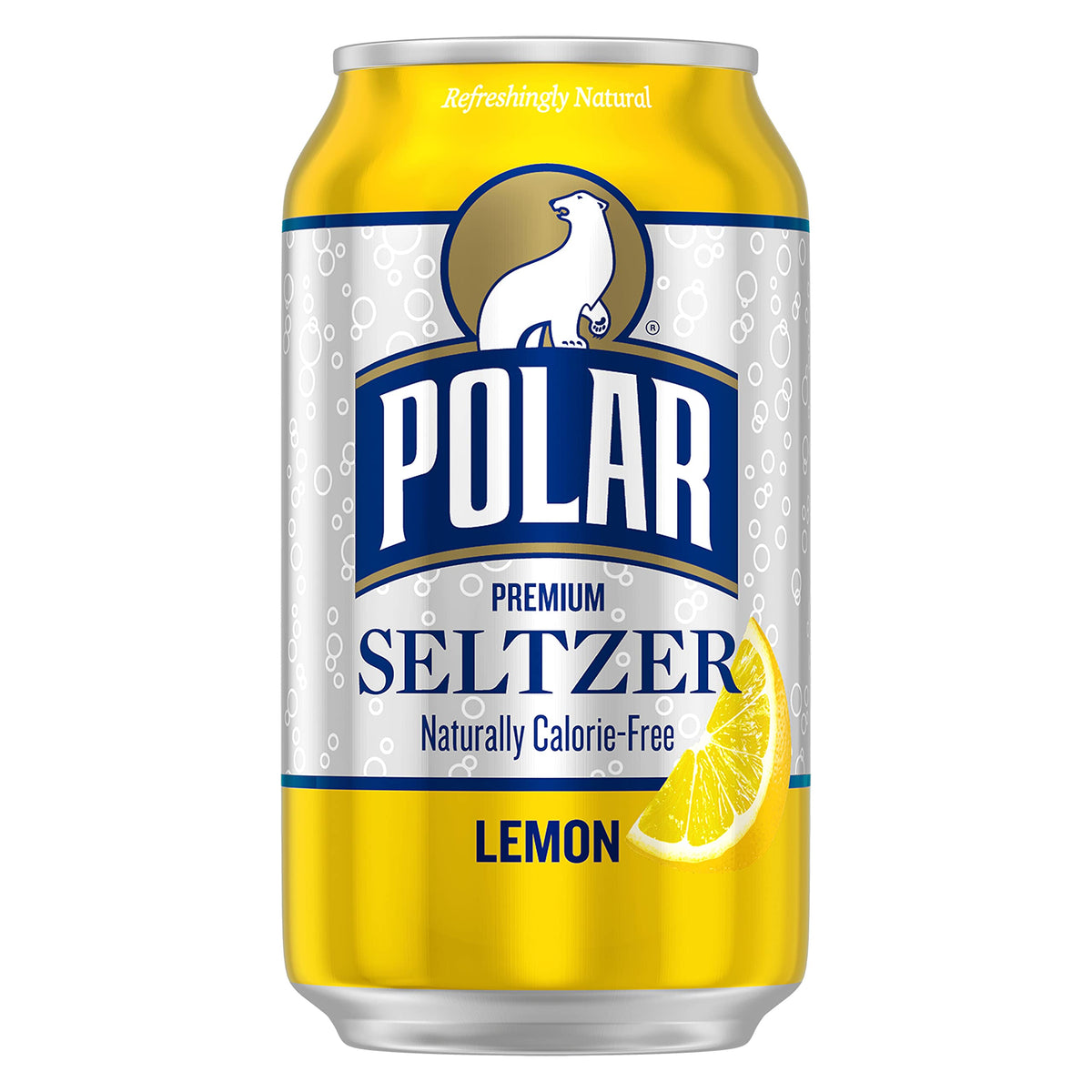 Polar Seltzer Water Lemon, 12 fl oz cans, 24 pack