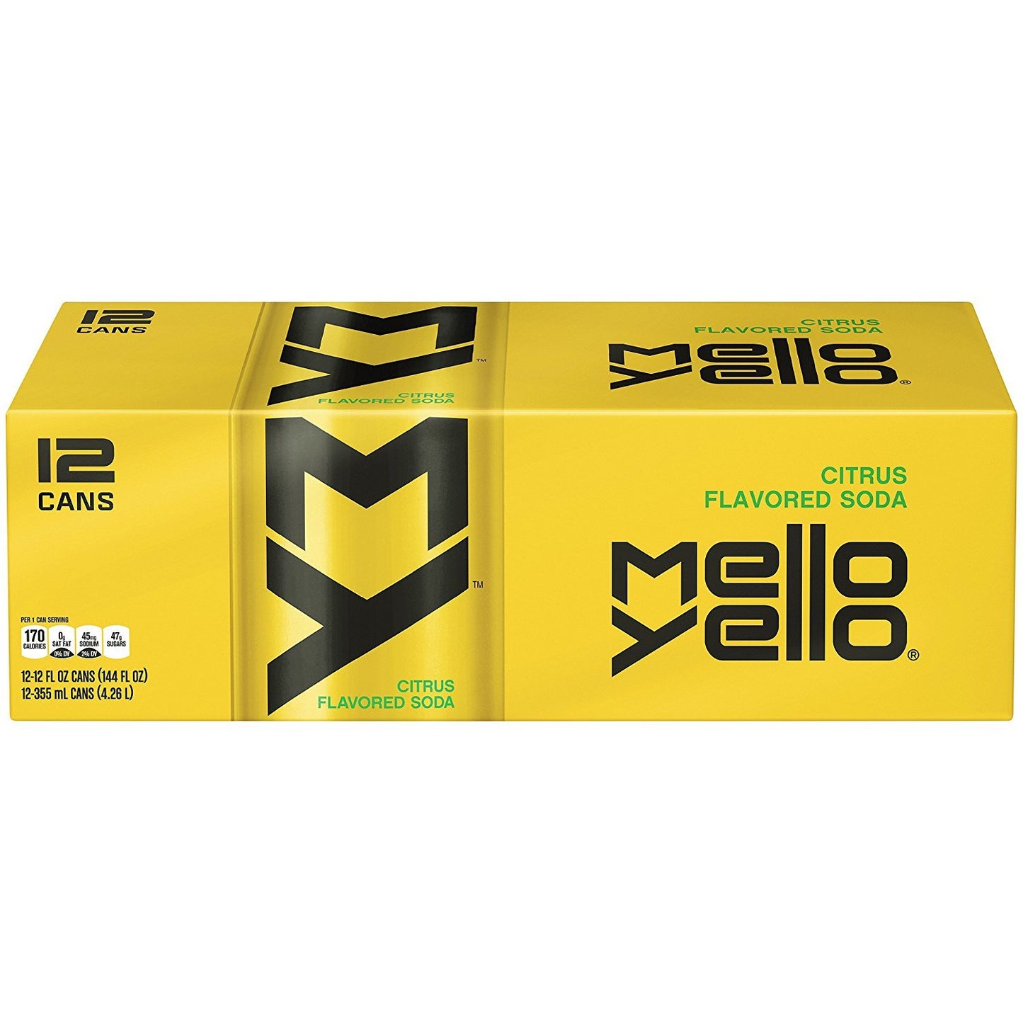 Mello Yello Soda Citrus, 12oz Can (Pack of 18, Total of 216 Oz)