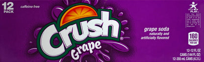 Crush Grape Soda, 12 Fl Oz Cans (Pack of 18, Total of 216 Fl Oz)