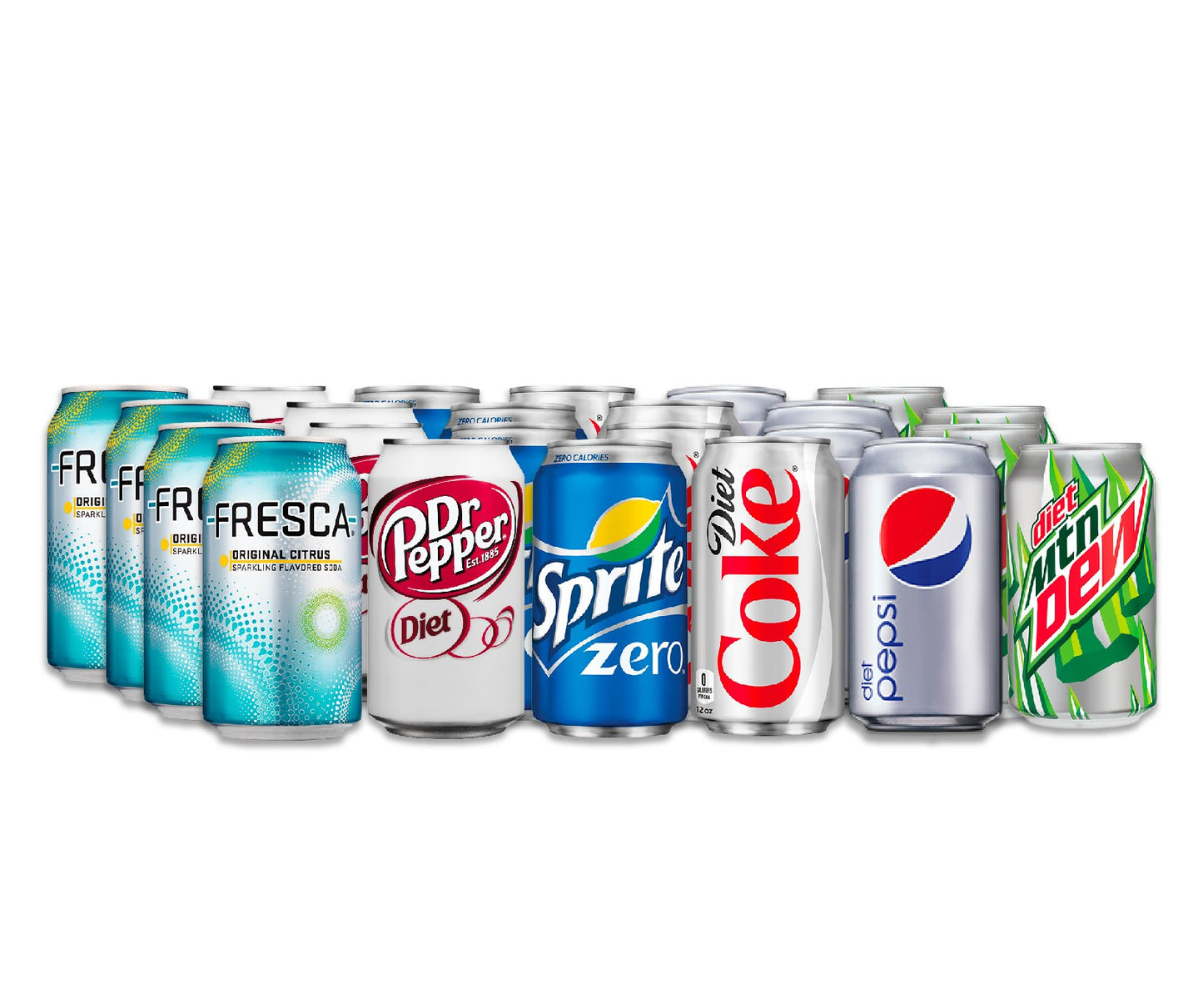 Soda Variety Pack - Assortment Popular Flavors - Home, Office or Party Refrigerator Restock Pack - By MaxPax (Diet Soda Variety, 24 Pack)