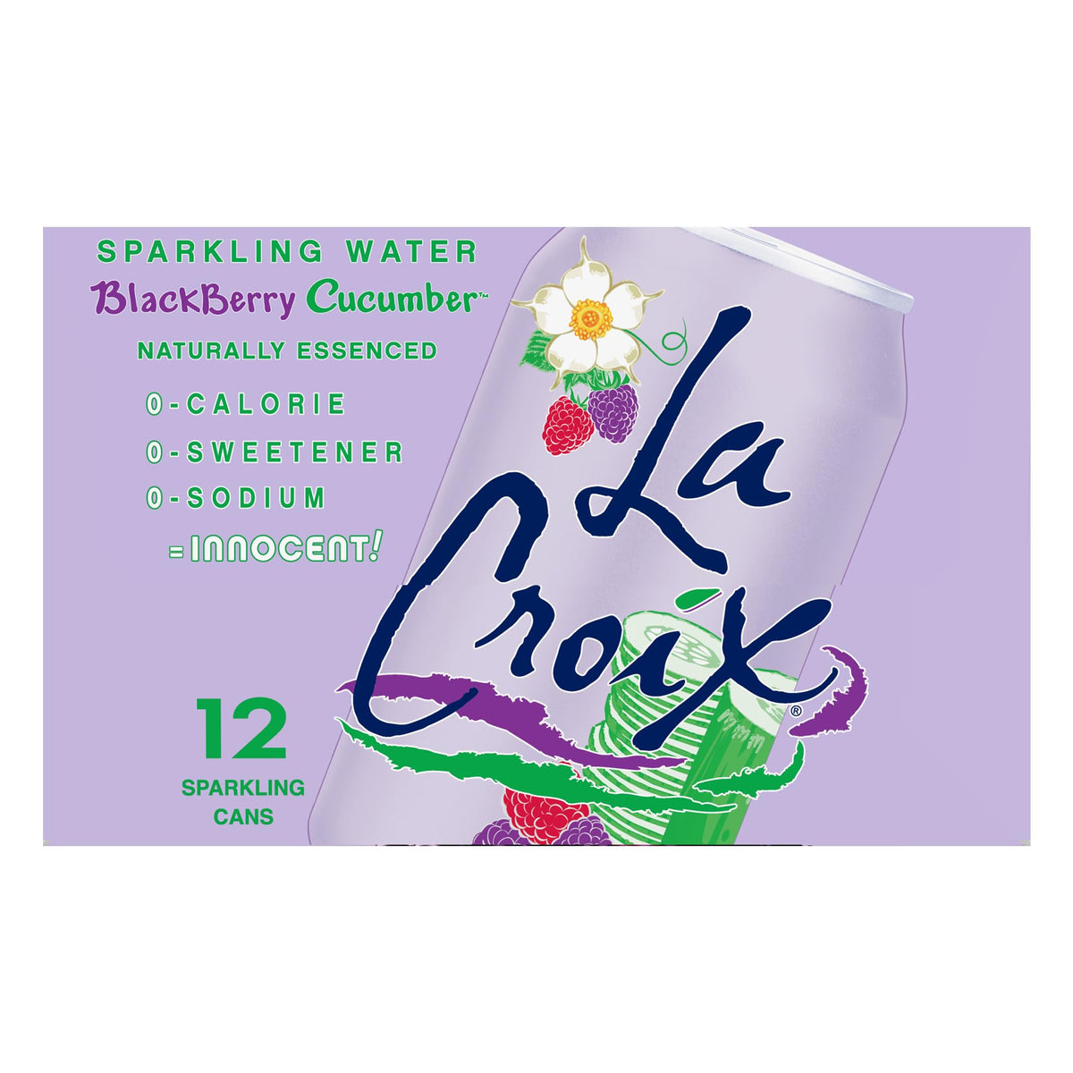 La Croix Sparkling Water, Blackberry Cucumber, 12-Pack Zero Sugar, Zero Calories, Zero Sodium