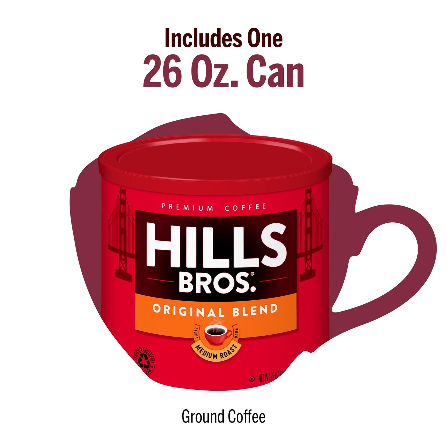Hills Bros. Ground Coffee - High Yield, 30.5 oz Can