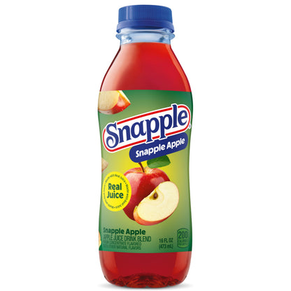 Snapple Apple Juice Drink, 16 Fl Oz Recycled Plastic Bottle, All Natural, No Artificial Flavors Or Sweeteners, Gluten-free, Contains 10% Real Juice 12 Pack