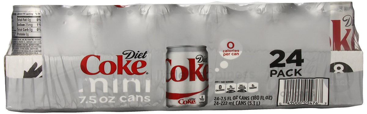 Diet Coke Mini-Cans, 7.5 fl oz (Pack of 24)