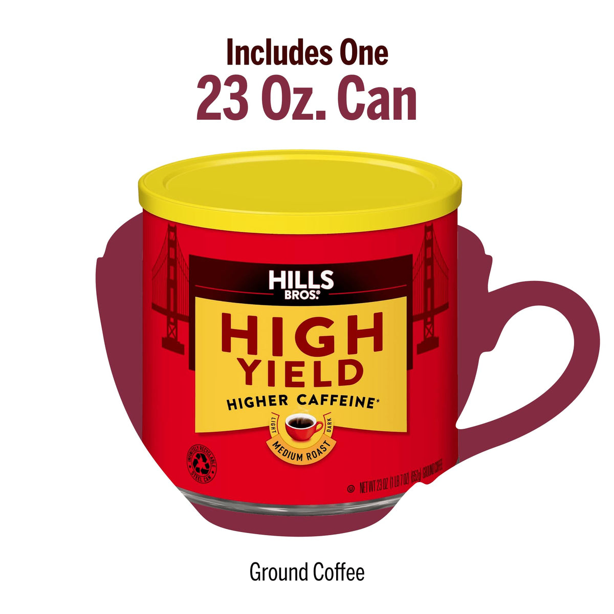 Hills Bros. Ground Coffee - High Yield, 30.5 oz Can