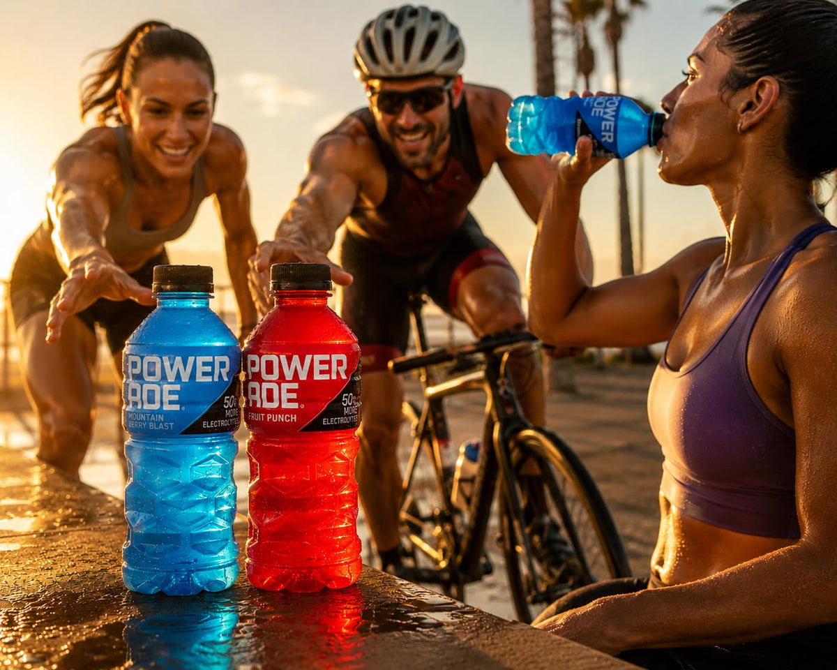 Powerade Sports Drink Variety Pack, 20 oz Bottles (12 Pack) – Mountain Berry Blast, Orange, Grape & Fruit Punch – Electrolyte Hydration for Sports, Workouts & Recovery