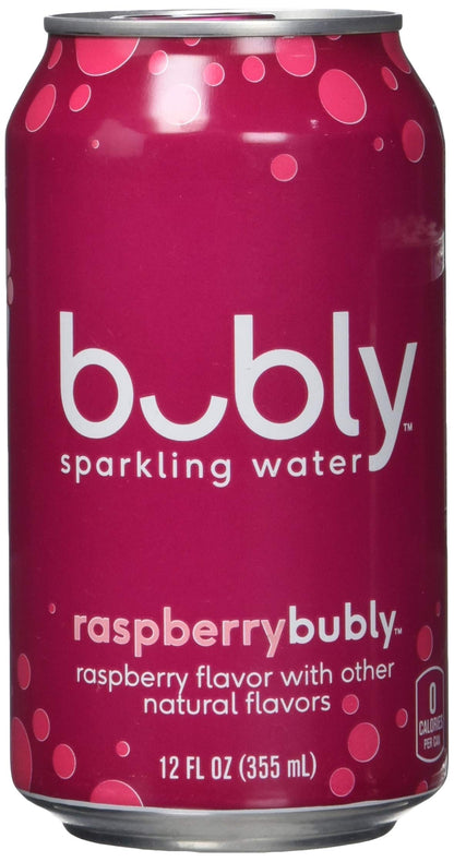 Bubly Sparkling Water, Raspberry, 12 Ounce
