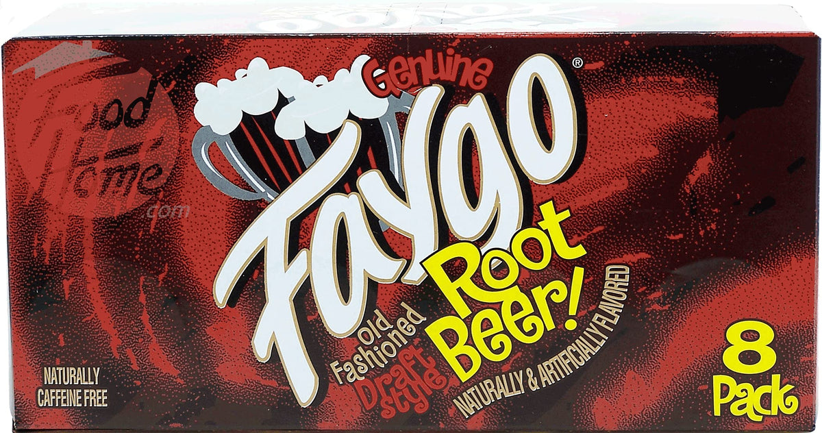 Faygo Root Beer! flavored soda pop. 8-pack 12-fl. oz. cans in box (1)