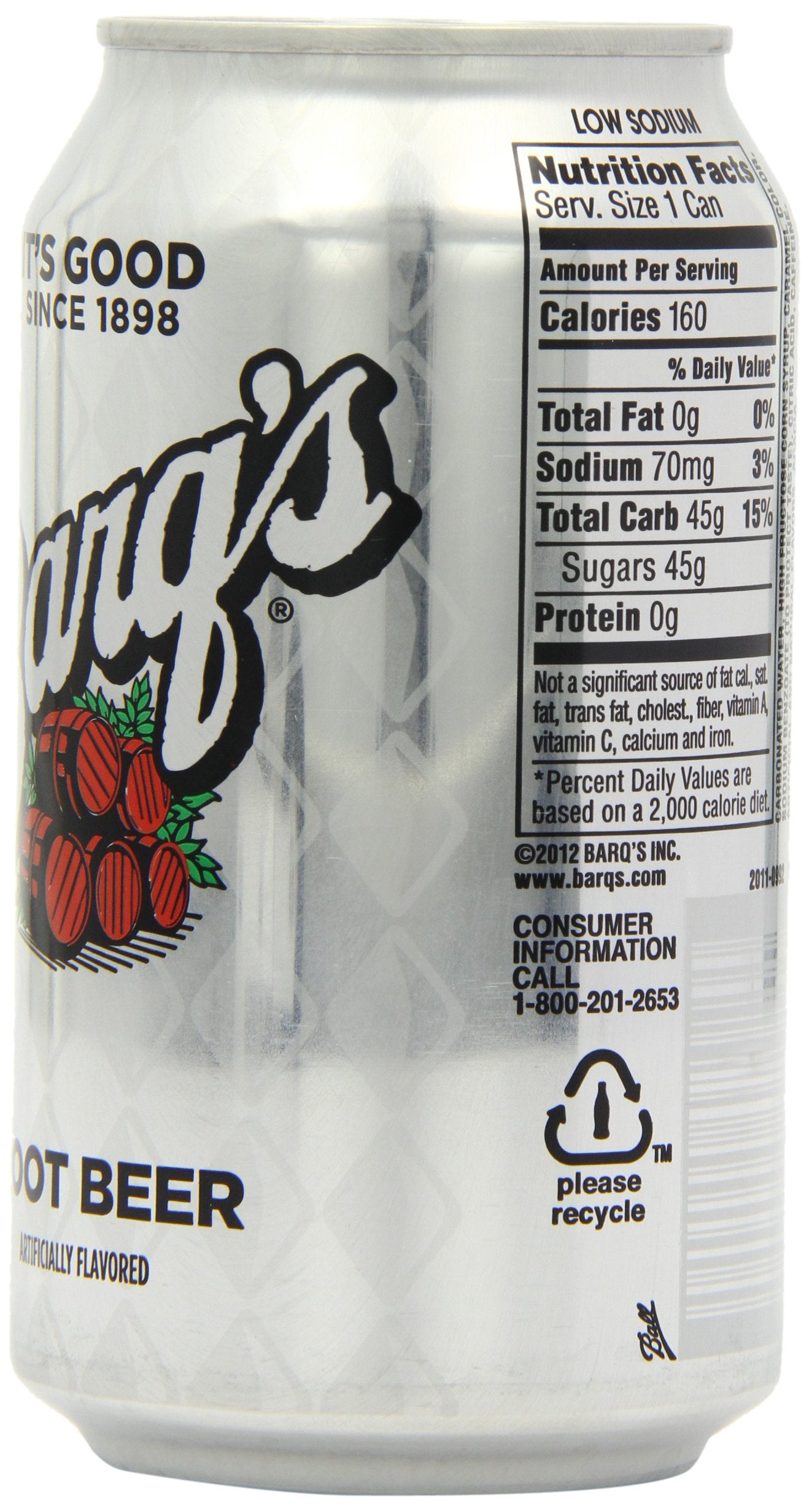 Barq's Root Beer, 12 Oz. Cans, Case of 24