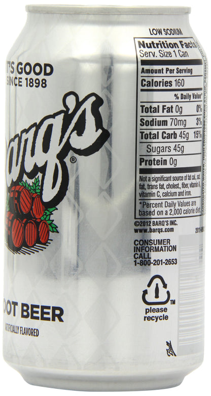 Barq's Root Beer, 12 Oz. Cans, Case of 24