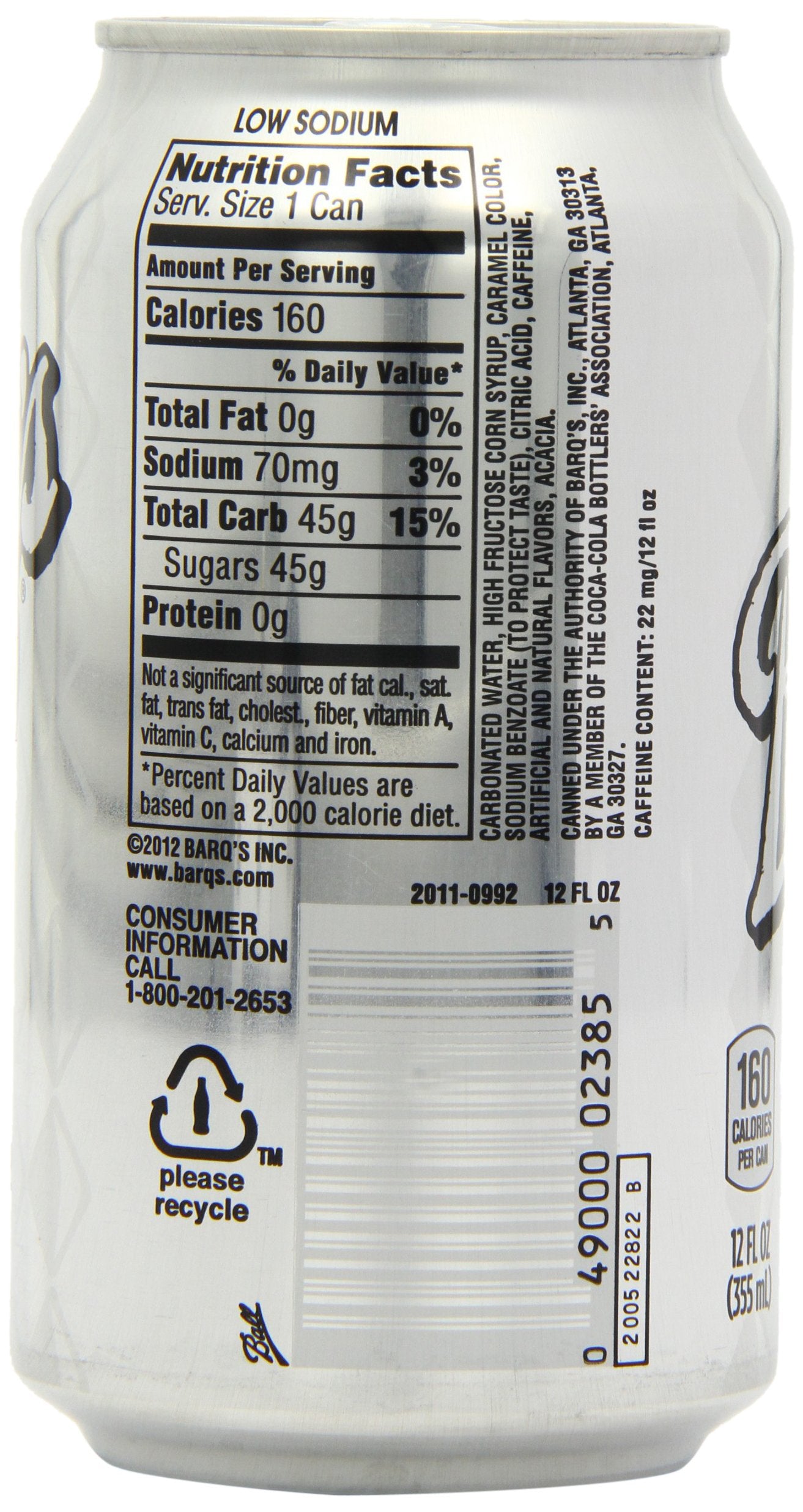 Barq's Root Beer, 12 Oz. Cans, Case of 24